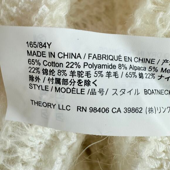 THEORY NEW Jumpers Knitted Lightweight Knit Crewneck Top Size S Cotton Blend - Picture 8 of 8